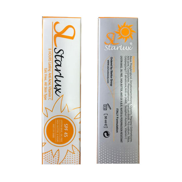 استارلوکس ضد آفتاب بی رنگ با Starlux sunscreen SPF 45