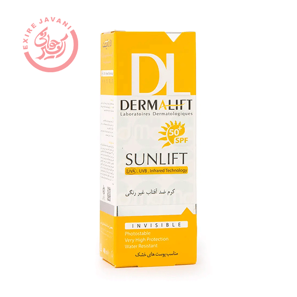 کرم ضد آفتاب بدون رنگ درمالیفت برای پوست خشک +SPF 50